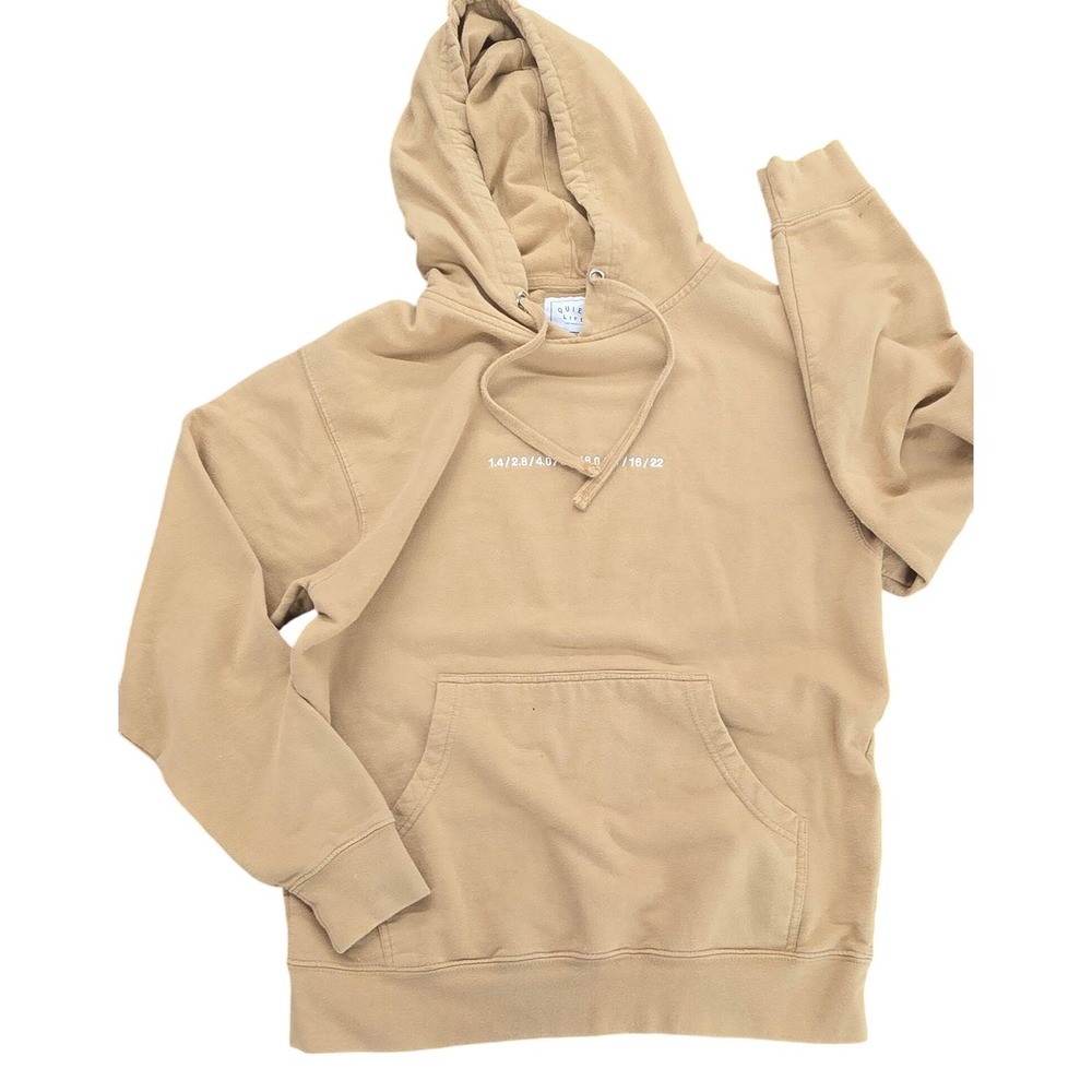 $125 Quiet Life Hoodie Sweatshirt Pullover Beige Graphic Print Streetwear Casual